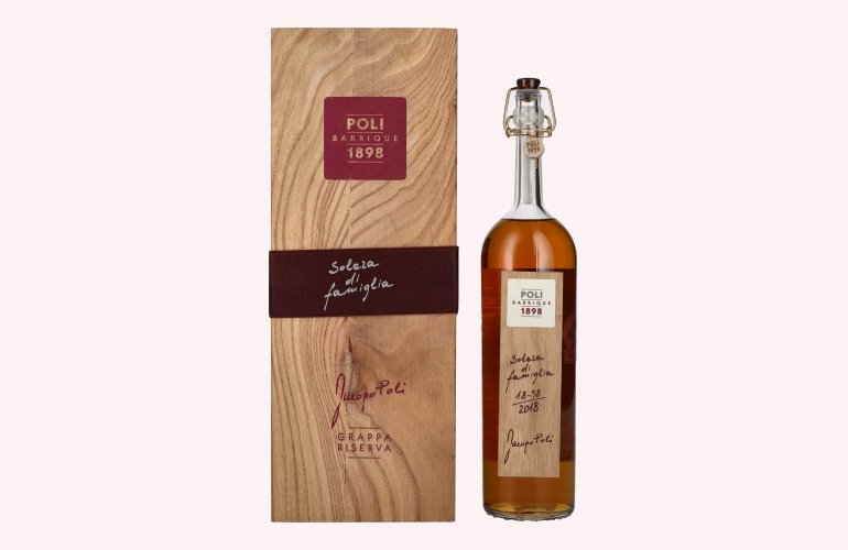 Poli Grappa Barrique 1898 Solera di Famiglia 55% Vol. 0,7l in Holzkiste