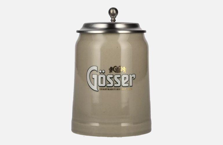 Gösser Steinzeugkrug 0,5l avec Zinndeckel