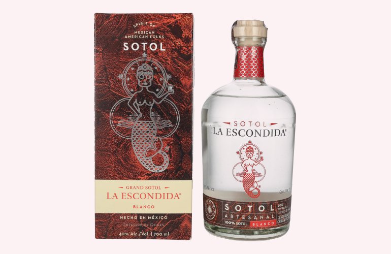 La Escondida Sotol Artesanal Blanco 40% Vol. 0,7l en boîte cadeau