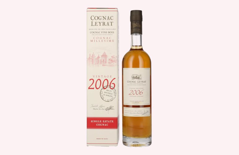 Cognac Leyrat Single Estate Cognac Vintage 2006 41,8% Vol. 0,5l en boîte cadeau