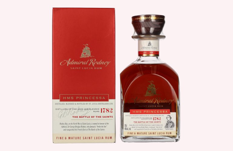 Admiral Rodney HMS PRINCESSA Fine & Mature Saint Lucia Rum 40% Vol. 0,7l in geschenkverpakking