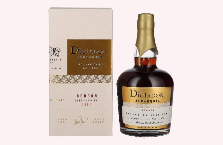 Dictador JERARQUÍA 29 Years Old BORBÓN Rum 1991 41% Vol. 0,7l en boîte cadeau