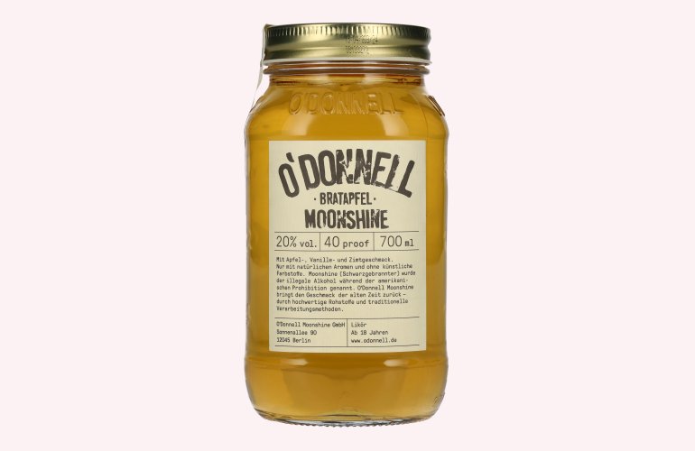 O'Donnell Moonshine BRATAPFEL Likör 20% Vol. 0,7l