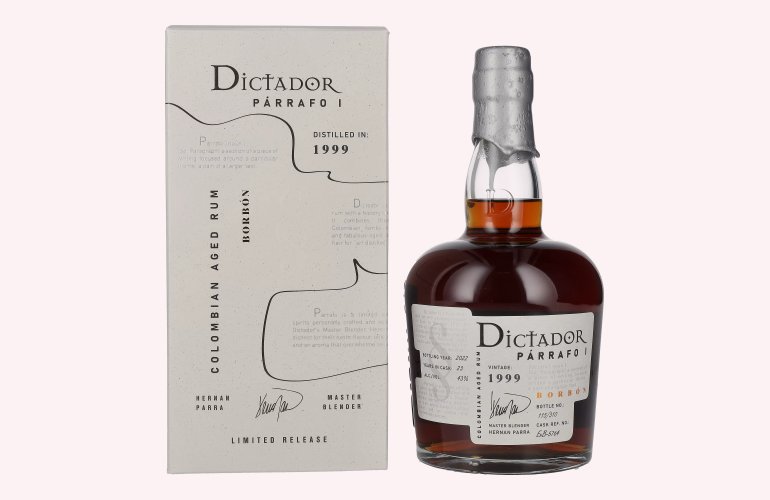 Dictador PÁRRAFO I 23 Years Old BORBÓN Vintage 1999 43% Vol. 0,7l in Giftbox