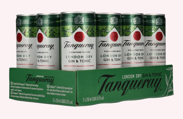 Tanqueray LONDON DRY GIN & TONIC 6,5% Vol. 12x0,25l Dosen