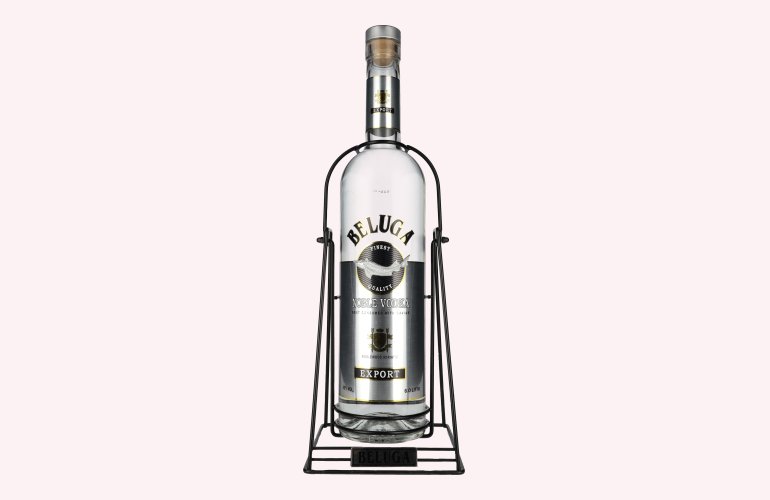 Beluga Noble Vodka EXPORT Montenegro 40% Vol. 6l met Schwenkständer