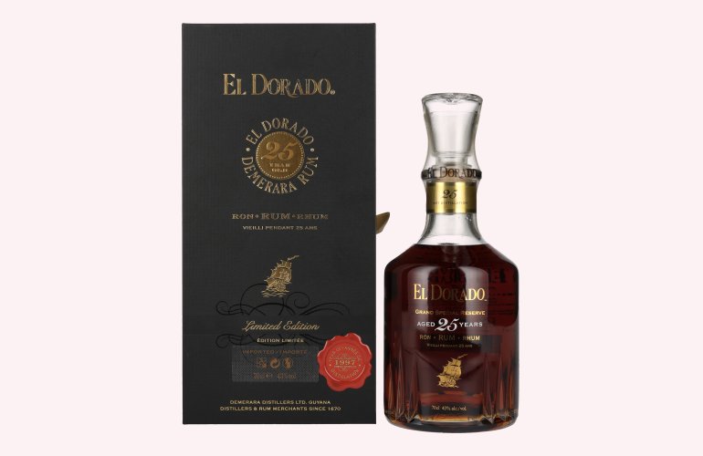 El Dorado 25 Years Old GRAND SPECIAL RESERVE Rum 1997 43% Vol. 0,7l in geschenkverpakking