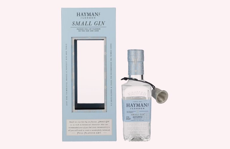 Hayman's of London SMALL GIN 43% Vol. 0,2l en boîte cadeau avec 5 ml Portionierer