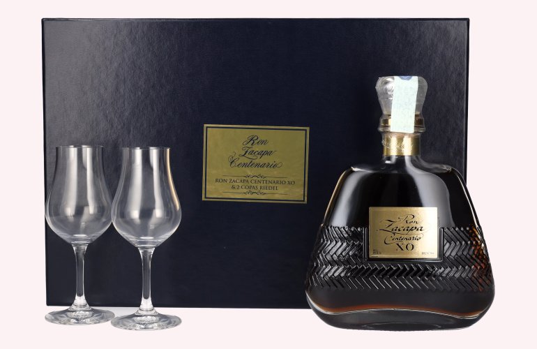 Ron Zacapa Centenario XO Riedel Set - Old Edition 40% Vol. 0,7l in geschenkverpakking met 2 Bril