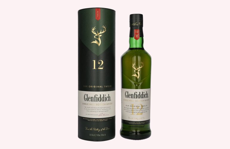 Glenfiddich 12 Years Old Single Malt Scotch Whisky 40% Vol. 0,7l in geschenkverpakking