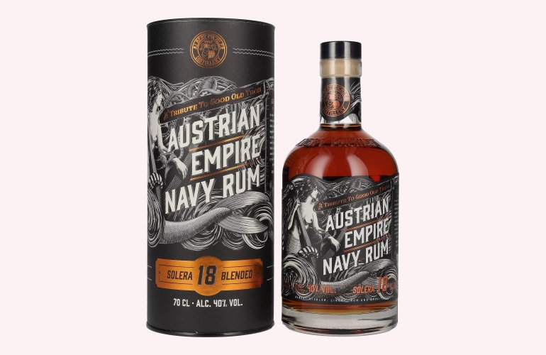 Austrian Empire Navy Rum 18 Solera Blended 40% Vol. 0,7l in geschenkverpakking