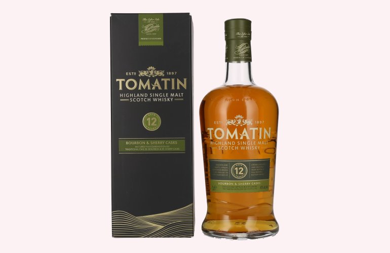 Tomatin 12 Years Old BOURBON & SHERRY CASKS 43% Vol. 1l in geschenkverpakking