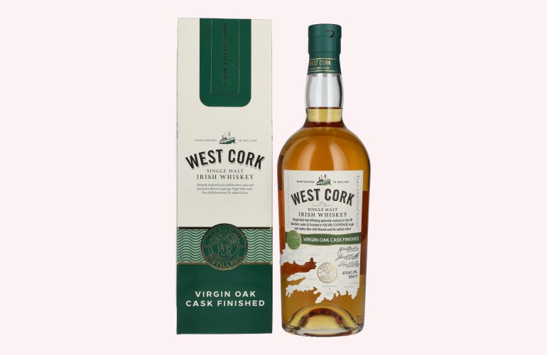 West Cork Single Malt Irish Whiskey VIRGIN OAK CASK FINISHED 43% Vol. 0,7l in Giftbox