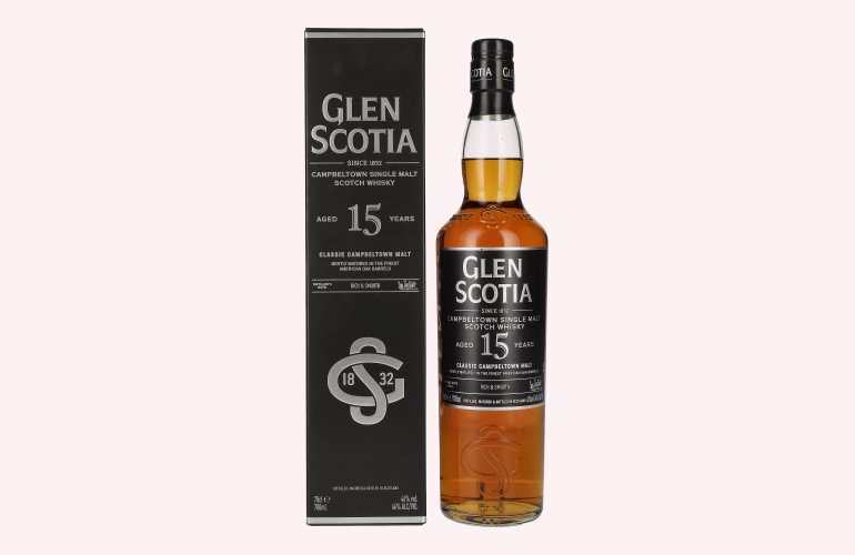 Glen Scotia 15 Years Old Single Malt Scotch Whisky 46% Vol. 0,7l en boîte cadeau