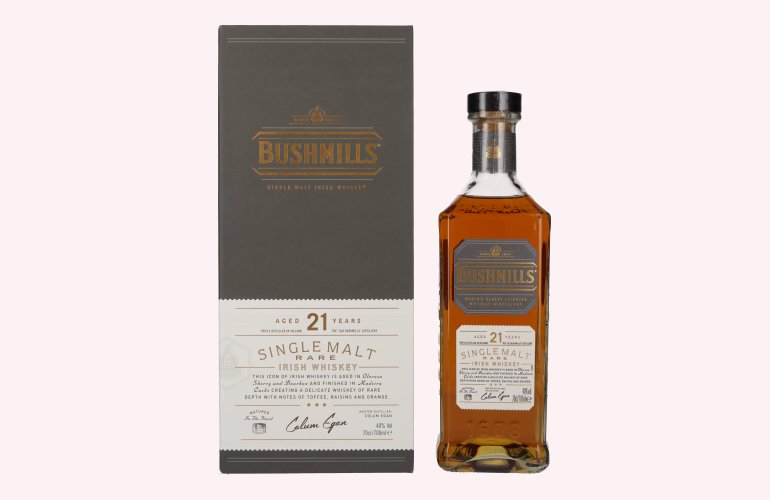 Bushmills 21 Years Old RARE Single Malt Irish Whiskey 40% Vol. 0,7l in geschenkverpakking