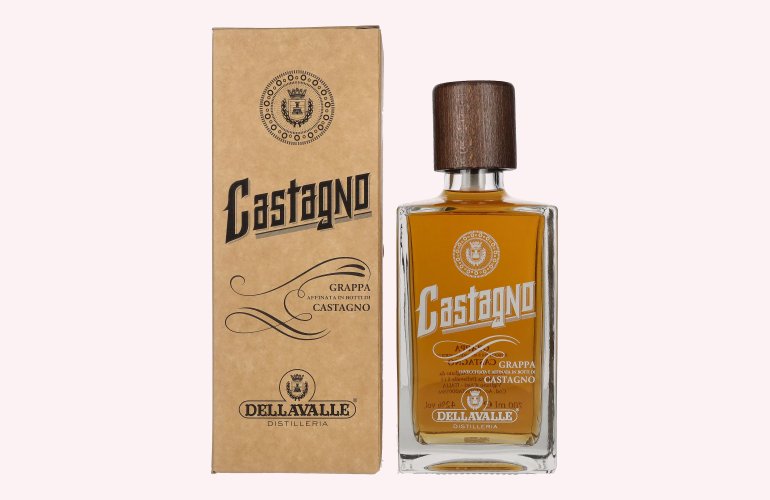 Dellavalle Grappa Affinata in botti di CASTAGNO 42% Vol. 0,7l en boîte cadeau