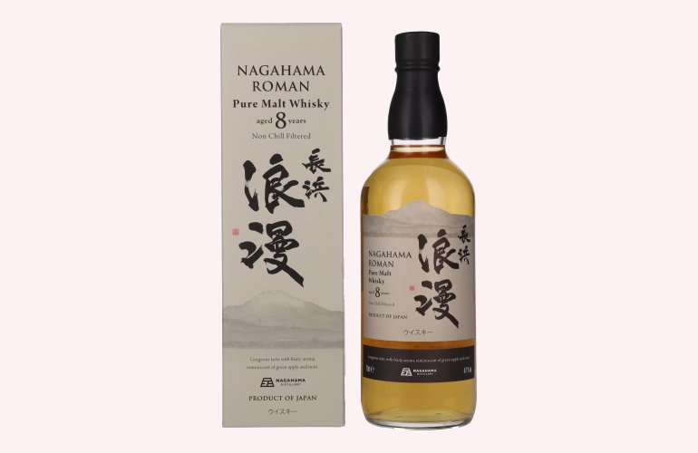 Nagahama Roman 8 Years Old Pure Malt Whisky 47% Vol. 0,7l in geschenkverpakking