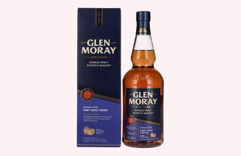 Glen Moray Elgin Classic Port Cask Finish Small Batch Release 40% Vol. 0,7l in geschenkverpakking