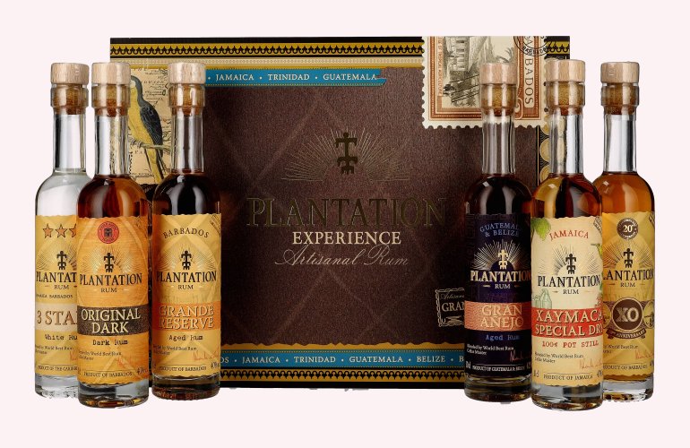 Plantation EXPERIENCE BOX Artisanal Rum 41% Vol. 6x0,1l en boîte cadeau