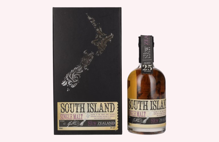 The New Zealand Whisky 25 Years Old SOUTH ISLAND Single Malt 40% Vol. 0,35l en boîte cadeau