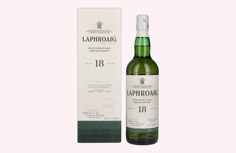 Laphroaig 18 Years Old Islay Single Malt Scotch Whisky 48% Vol. 0,7l en boîte cadeau