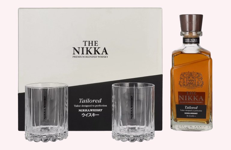 Nikka THE NIKKA Tailored Premium Blended Whisky 43% Vol. 0,7l en boîte cadeau avec 2 Verres