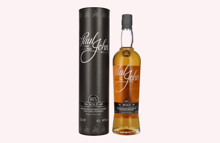 Paul John BOLD Peated Indian Single Malt Whisky 46% Vol. 0,7l in geschenkverpakking