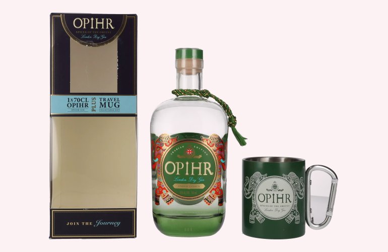 Opihr London Dry Gin ARABIAN EDITION 43% Vol. 0,7l en boîte cadeau avec Travel Mug