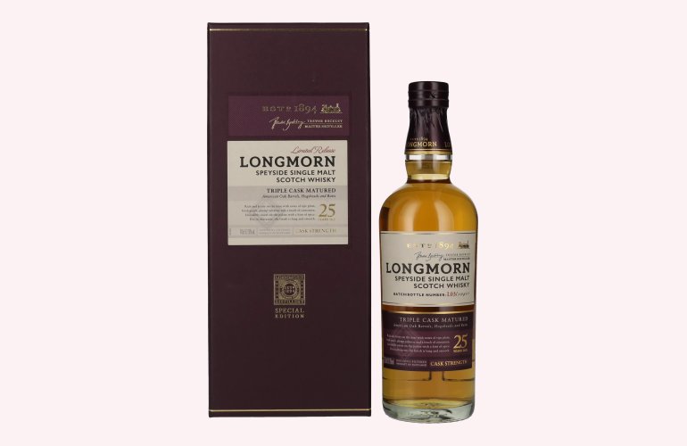 Longmorn 25 Years Old Speyside Single Malt Scotch Whisky 52,8% Vol. 0,7l in geschenkverpakking