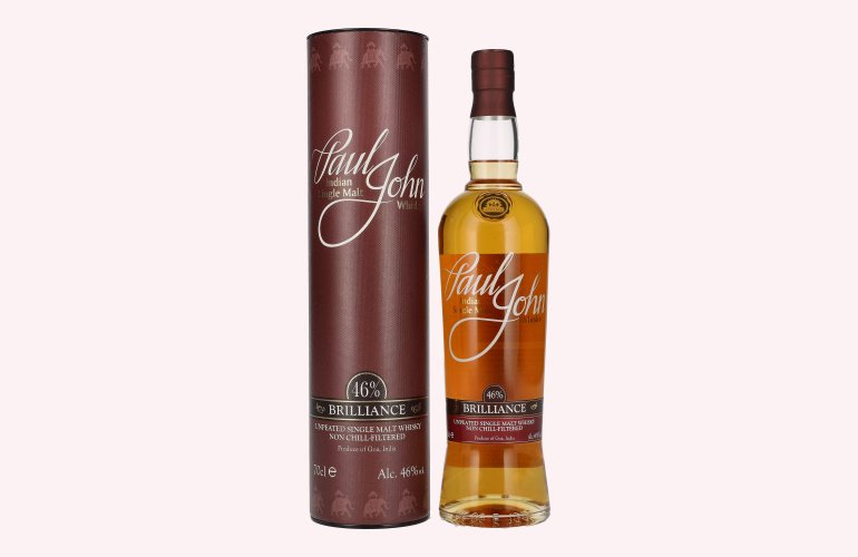 Paul John BRILLIANCE Indian Single Malt Whisky 46% Vol. 0,7l en boîte cadeau