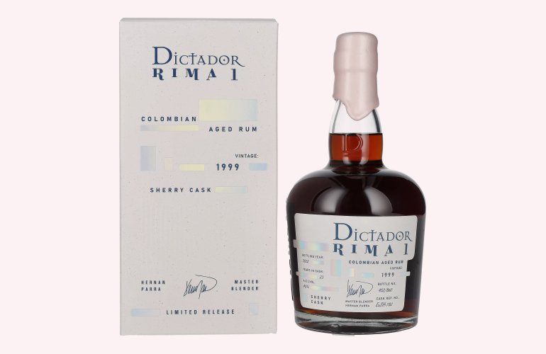 Dictador RIMA 1 23 Years Old SHERRY Cask Vintage 1999 45% Vol. 0,7l en boîte cadeau