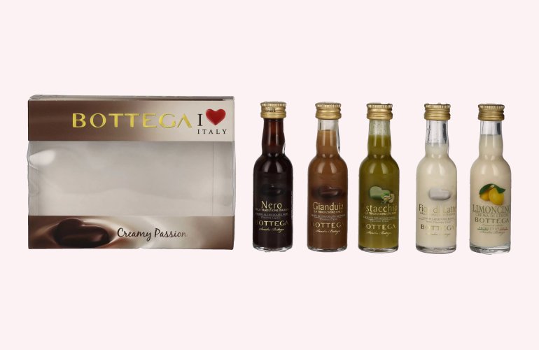 Bottega Creamy Passion Mignonettes Set 15,8% Vol. 5x0,03l en boîte cadeau