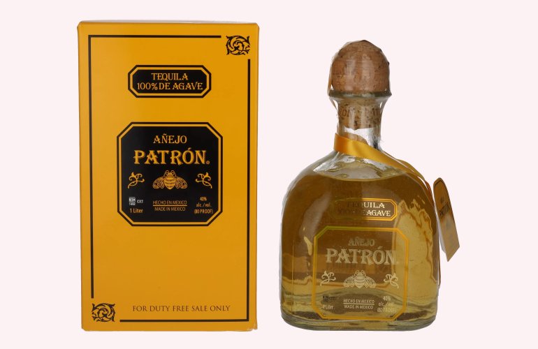 Patrón Tequila Añejo 40% Vol. 1l in geschenkverpakking