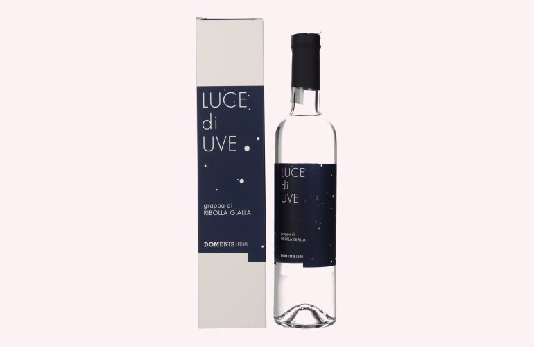 Domenis 1898 LUCE di UVE grappa di RIBOLLA GIALLA 38% Vol. 0,5l in geschenkverpakking