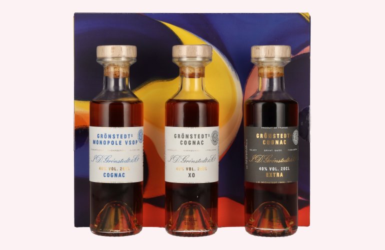 Grönstedt's Cognac Triple Box 40% Vol. 3x0,2l en boîte cadeau