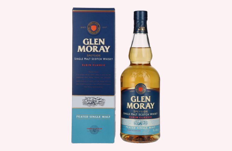 Glen Moray Elgin Classic Peated Single Malt 40% Vol. 0,7l en boîte cadeau