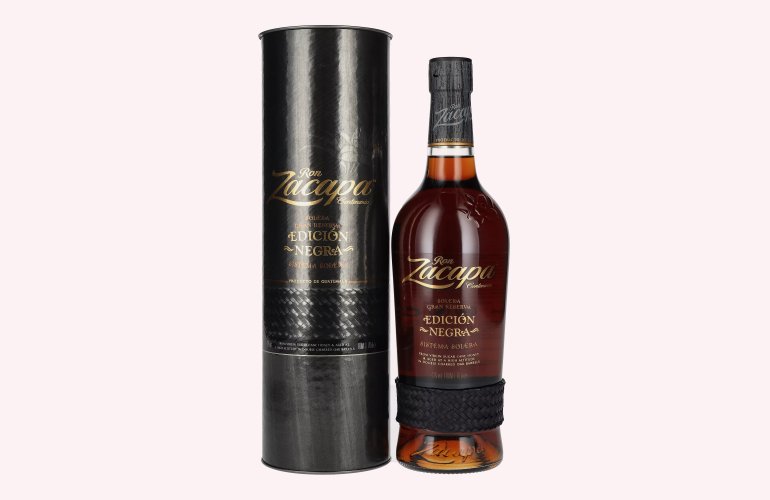 Ron Zacapa Centenario EDICIÓN NEGRA Sistema Solera Gran Reserva 43% Vol. 0,7l en boîte cadeau