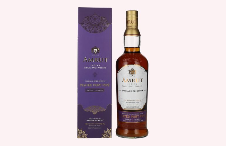 Amrut PORT PIPE Indian Single Malt Whisky 60% Vol. 0,7l in geschenkverpakking