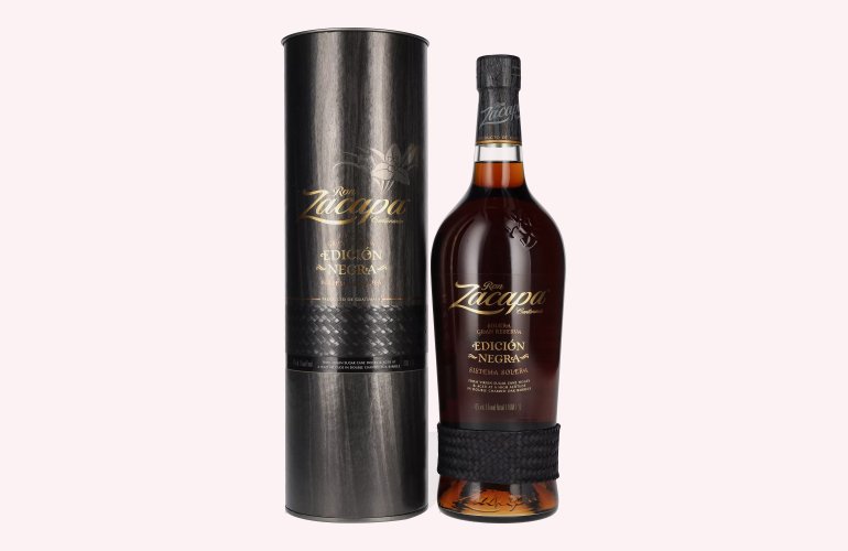 Ron Zacapa Centenario EDICIÓN NEGRA Sistema Solera Gran Reserva 43% Vol. 1l en boîte cadeau