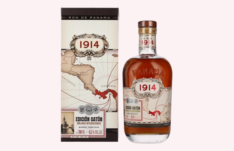 Ron 1914 Panama Rum EDICIÓN GATÚN Barrel Aged Rum 41,3% Vol. 0,7l en boîte cadeau