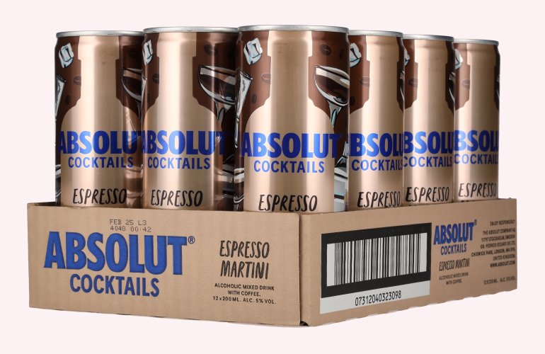 Absolut Cocktails Espresso Martini 5% Vol. 12x0,2l Dosen