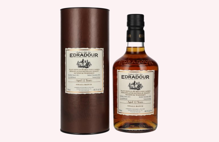 Edradour 12 Years Old Burgundy Cask Highland Single Malt Whisky 2011 48,2% Vol. 0,7l en boîte cadeau