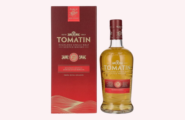 Tomatin 21 Years Old BOURBON CASKS Travel Retail Exclusive 46% Vol. 0,7l en boîte cadeau