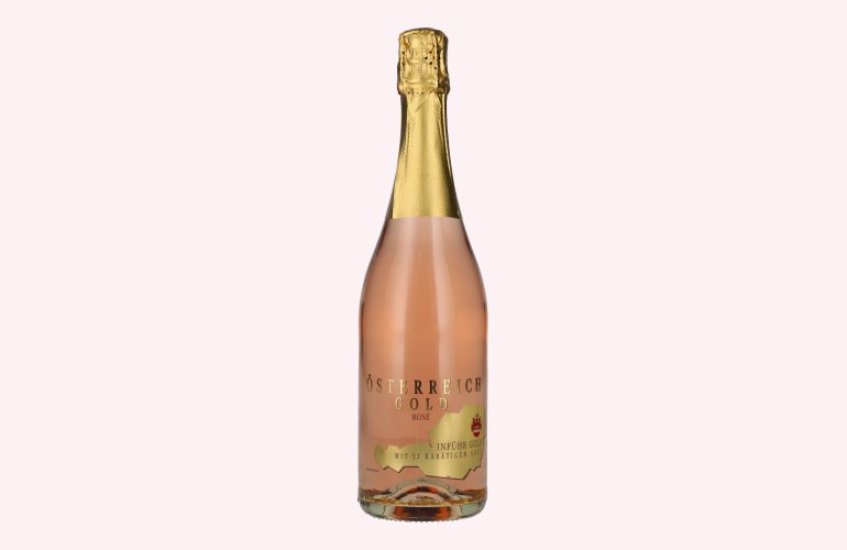 Österreich Gold Rosé - avec 23 Karat Blattgold 9,5% Vol. 0,75l