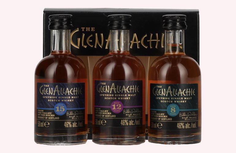 The GlenAllachie COLLECTION Set (15 YO + 12 YO + 8 YO) 46% Vol. 3x0,05l