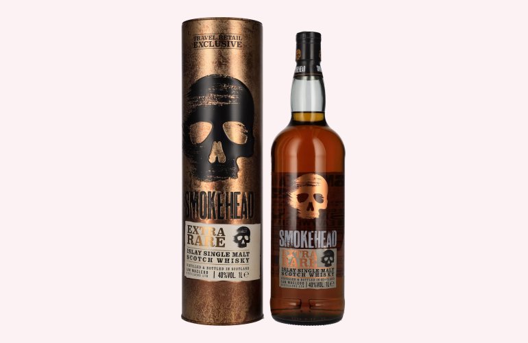 Smokehead EXTRA RARE Islay Single Malt Scotch Whisky Gold Design 40% Vol. 1l in geschenkverpakking