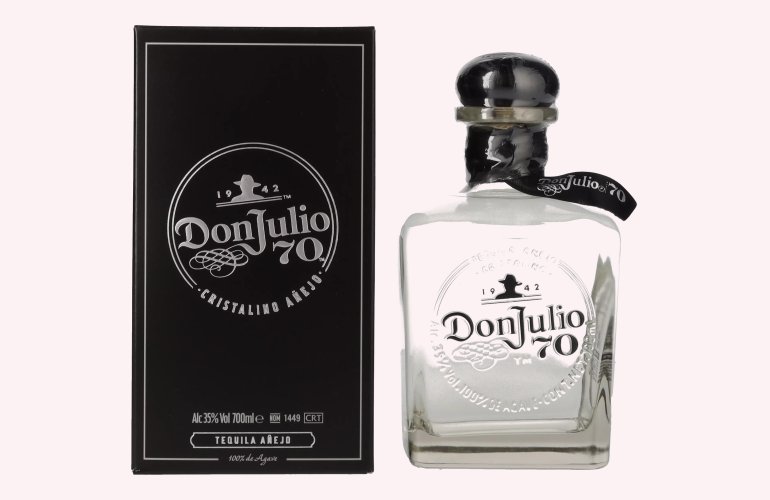 Don Julio 70 Tequila Crystal Claro Añejo 70th Anniversary Limited Edition 35% Vol. 0,7l in geschenkverpakking