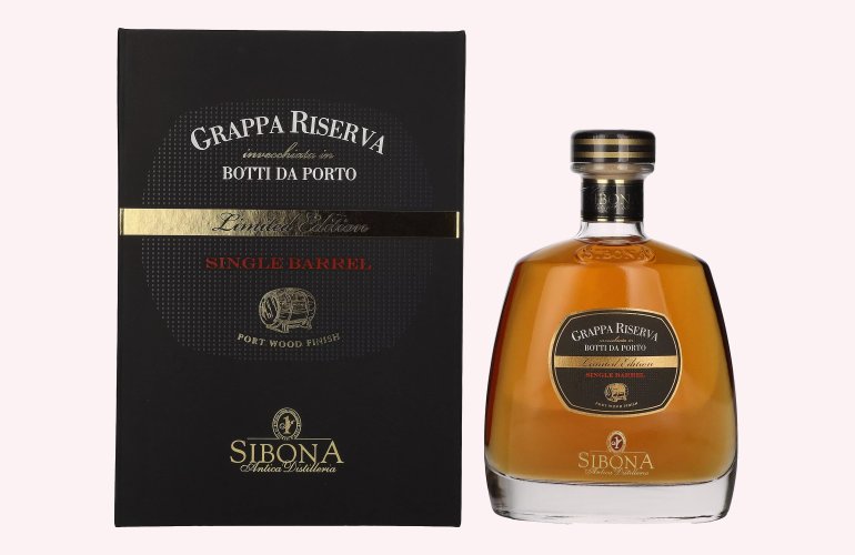 Sibona GRAPPA RISERVA Botti da Porto SINGLE BARREL Limited Edition 44% Vol. 0,7l in geschenkverpakking