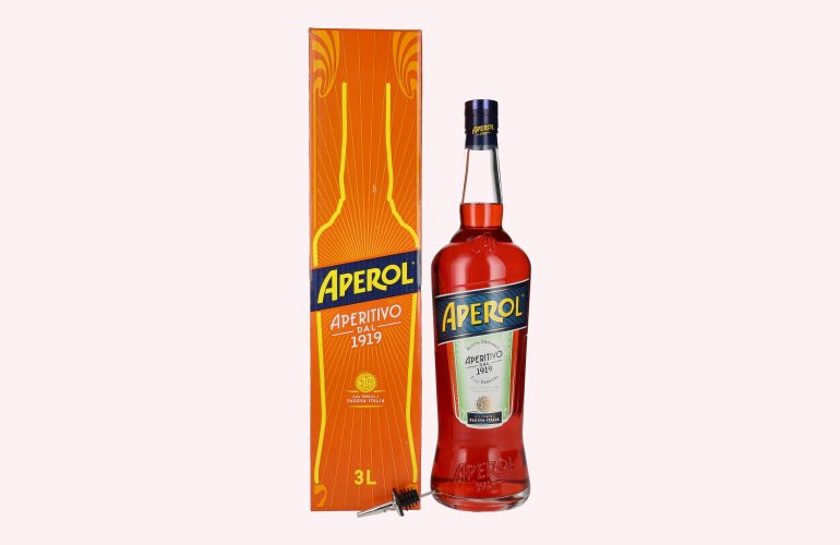 Aperol Aperitivo 11% Vol. 3l in geschenkverpakking met Flessenschenker