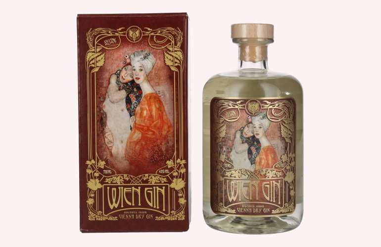 Wien Gin Gustav Klimt Edition Vienna Dry Gin 43% Vol. 0,7l in geschenkverpakking